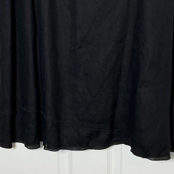 Eileen Fisher Woman Irish Linen Shift Midi Dress Black Size 3X Sleeveless - Picture 6 of 9